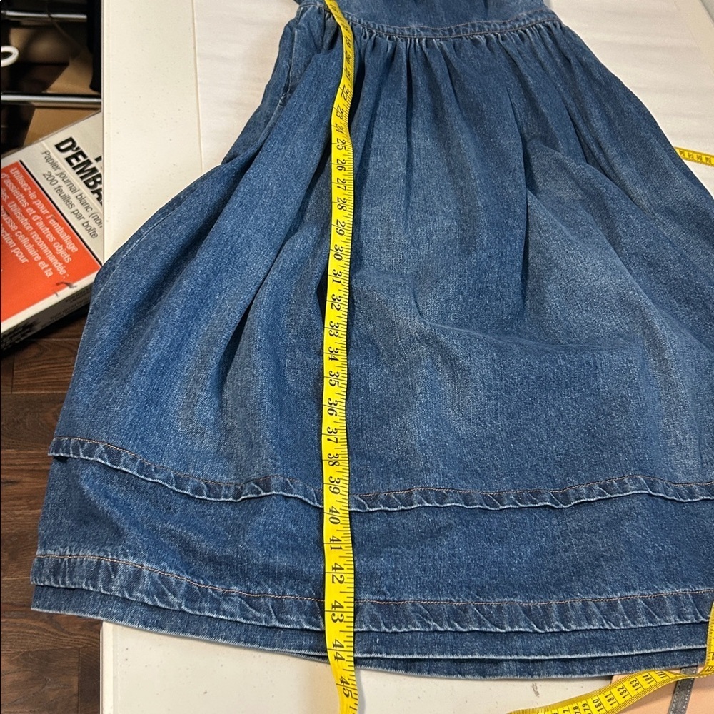 CO Denim Designer Puff Short Sleeve Minimalist Midi Dress Size XS - Picture 9 of 11
